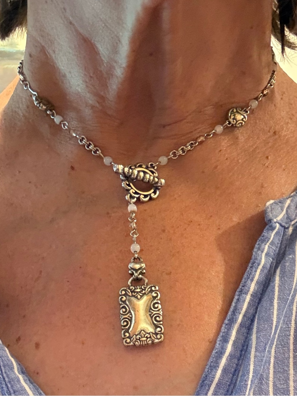 Brighton Silver-Tone Pendant Necklace with Matching Earrings - Picture 6 of 6